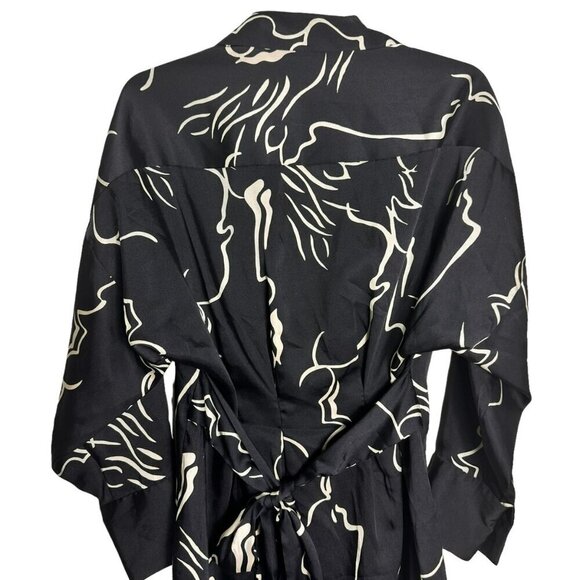 Zara Black White Abstract Print Tunic Midi Dress Size Medium‎ - Picture 12 of 14